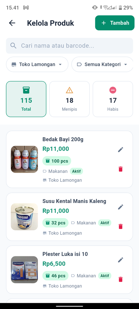 Kelola produk Tuku
